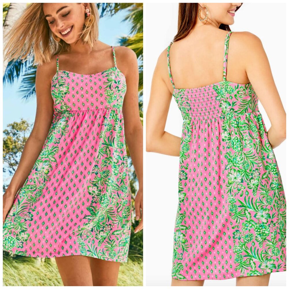 NWOT Lilly Pulitzer Libra Dress Pink Shandy Oh Diamond Girl Flare Sundress XXS